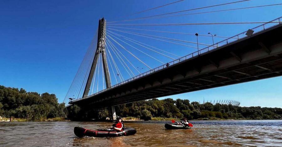 Packrafting kayaking guided tour Vistula river Warsaw Poland - Route overview: Port Czerniakowski to Plaża Żoliborz in 2 hours