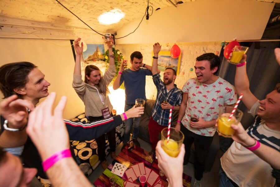Warsaw: The Original Pub Crawl - The 4-hour party flow: shots, a rules speech, then the games